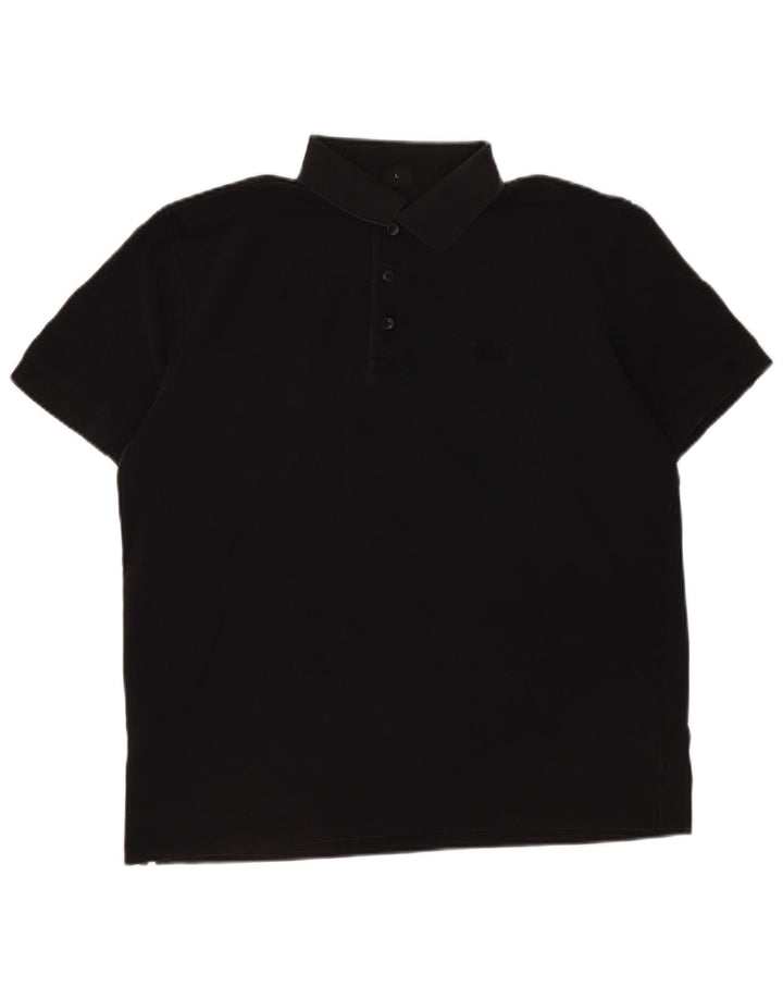 Hugo Boss Herren-Poloshirt, groß, schwarze Baumwolle