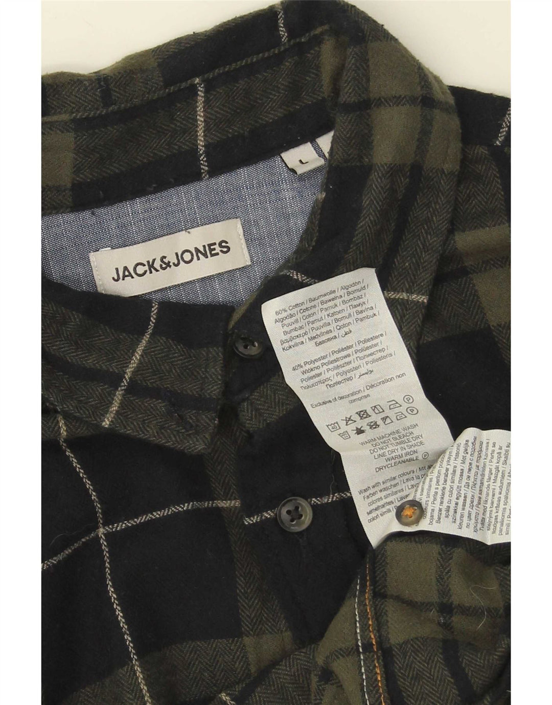 Jack & Jones Herren-Flanellhemd, groß, grün kariert, Baumwolle