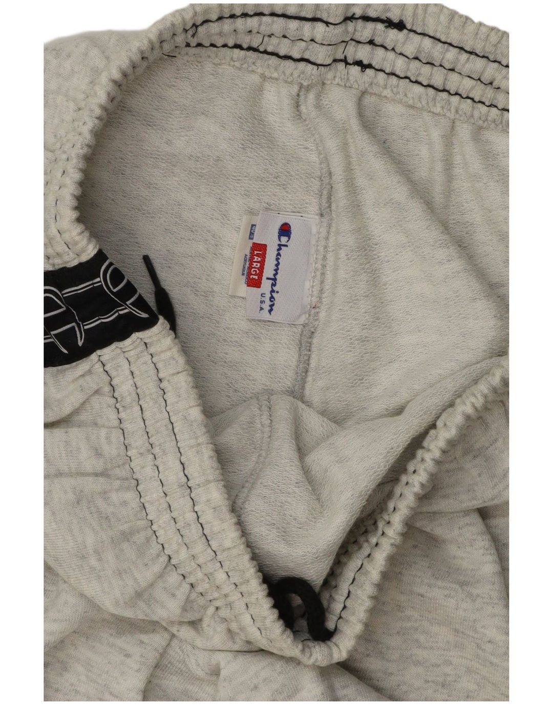 CHAMPION Mens Graphic Tracksuit Trousers Large  Grey Colourblock Cotton