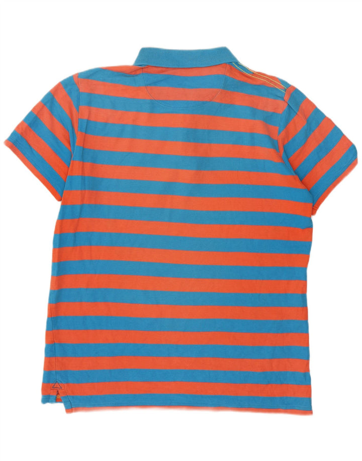 Fat Face Rugby-Poloshirt für Herren, mittelrot, gestreift, Baumwolle