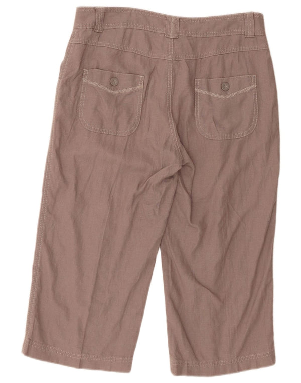 Marks & Spencer Damen Caprihose UK 12 Large W33 L19 Braunes Leinen