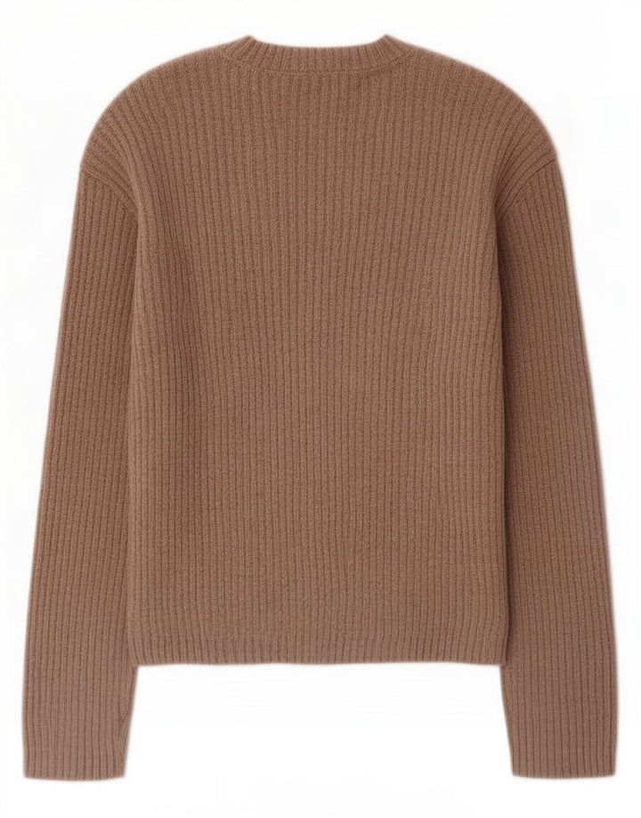 Marks & Spencer Damen-Pullover in Übergröße mit Rundhalsausschnitt, Gr. 10, Größe S, Braun