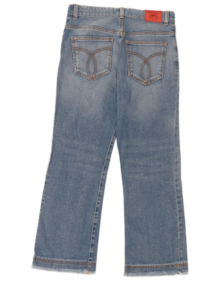 Fiorucci Damen Crop Bootcut Jeans W27 L24 Blaue Baumwolle