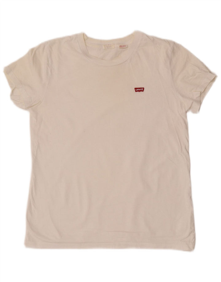 Levi's Damen-T-Shirt mit Grafik, UK 10, Größe S, Weiß