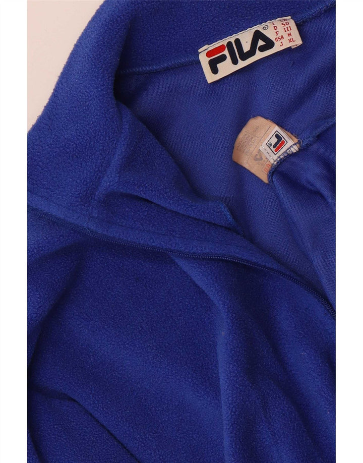 Fila Herren-Fleecepullover mit Reißverschluss am Hals, IT 40, mittelblaues Polyester