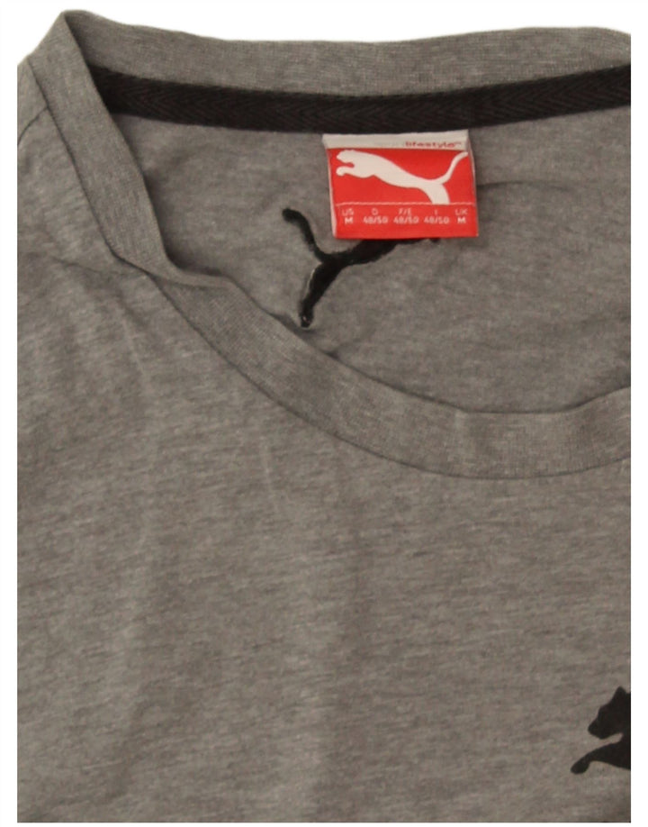 Puma Herren Grafik-T-Shirt-Oberteil Mittelgrau meliert