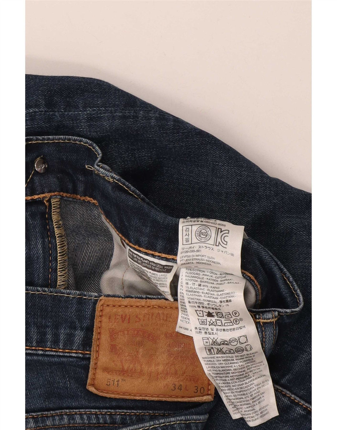 Levi's Herren 511 Slim Jeans W34 L30 Marineblau Baumwolle