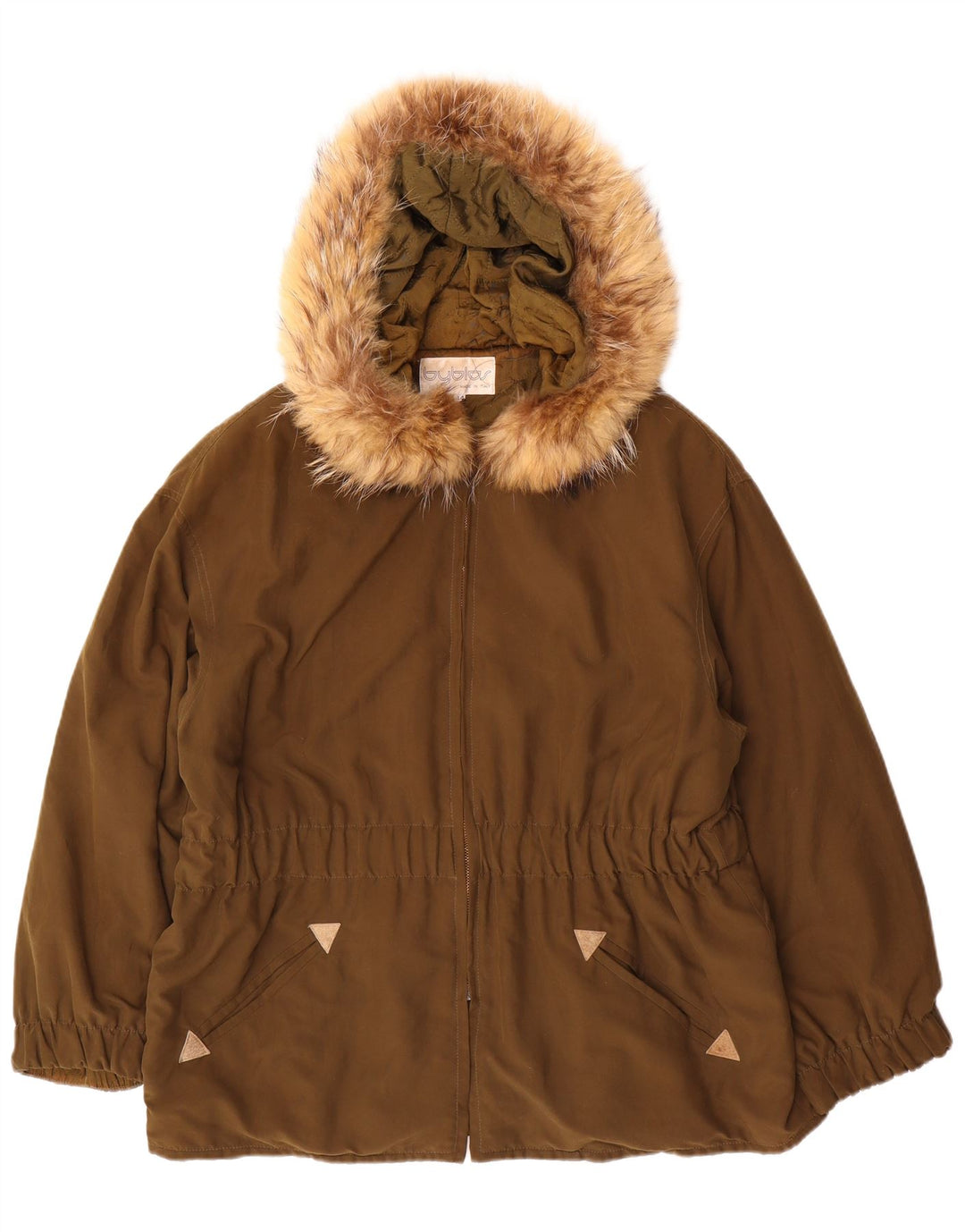 Byblos Damen-Parka mit Kapuze, übergroß, IT 44, Mittel-Khaki, Polyester
