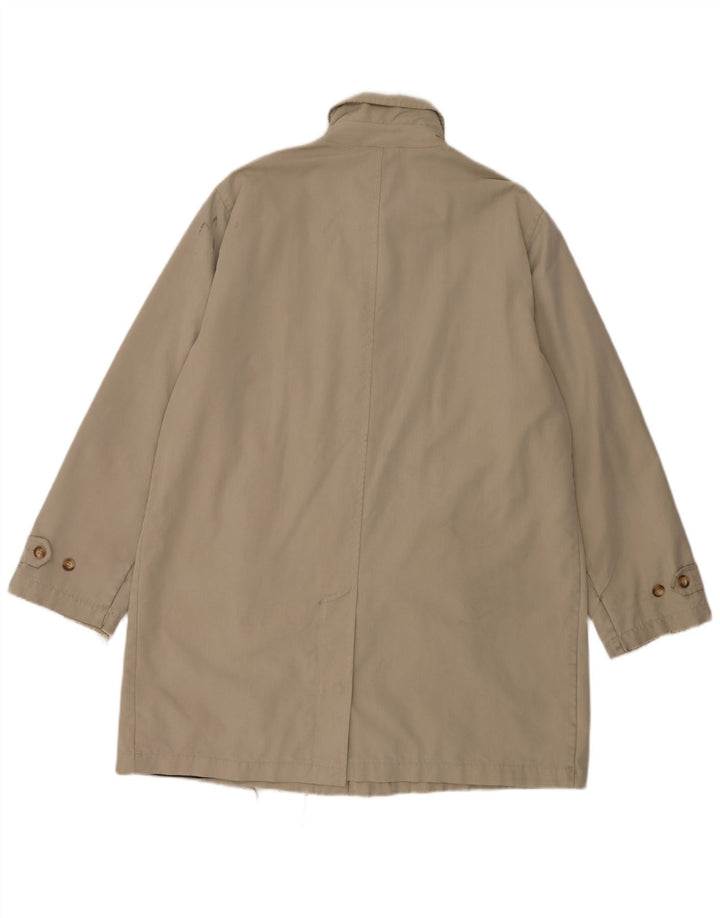 Massimo Dutti Herrenmantel EU 40 Große Khaki-Baumwolle