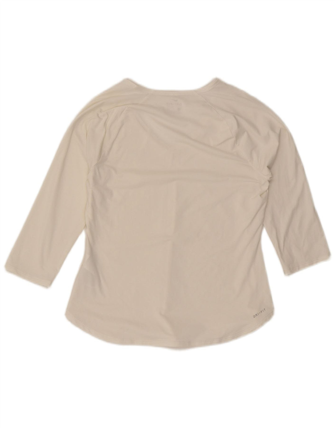 Nike Damen Dri Fit Top 3/4 Ärmel UK 12 Medium Weiß Polyester