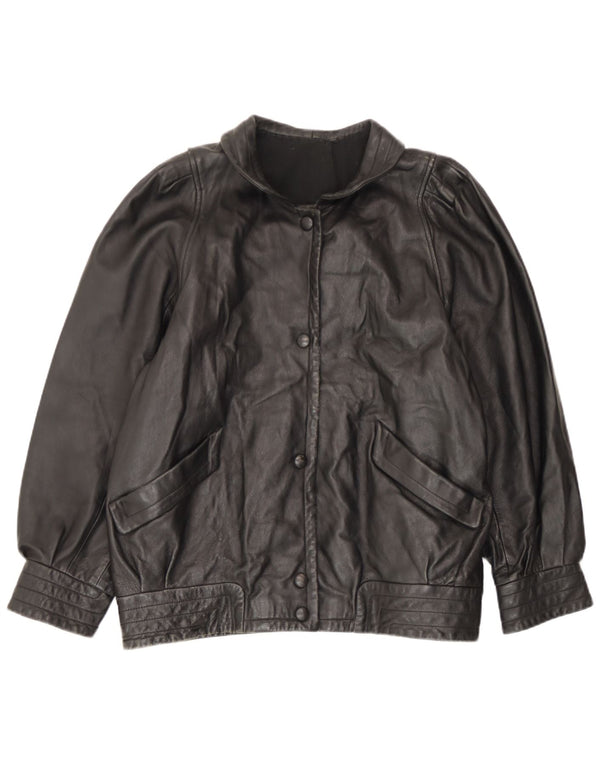 Vintage Damen Lederjacke UK 14 Large Schwarz