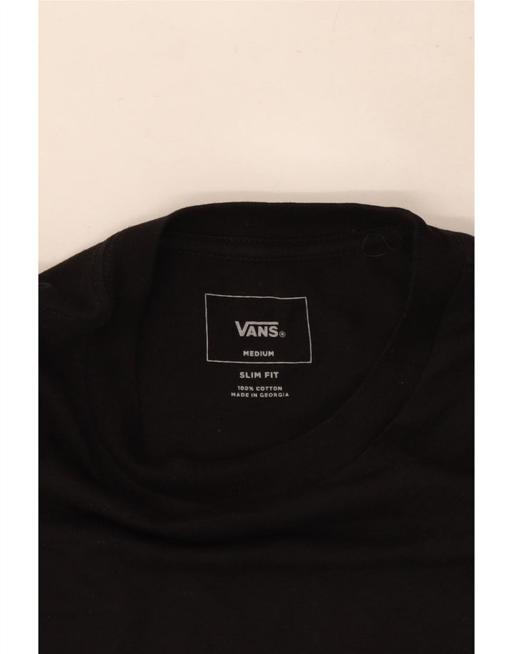 Vans Herren Slim Fit Grafik-T-Shirt-Oberteil aus mittelschwarzer Baumwolle