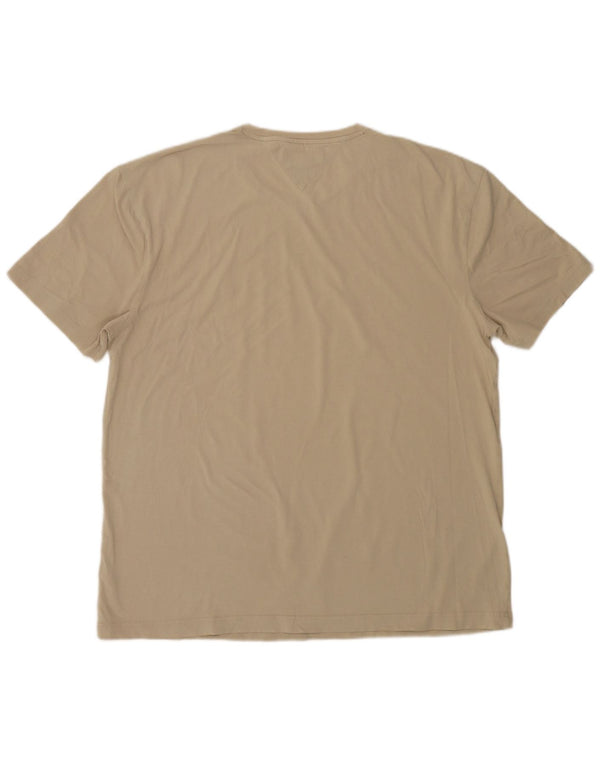 Tommy Hilfiger Mens Slim Fit T-Shirt Top 2XL Beige Cotton