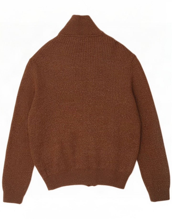 Sercap Herren-Cardigan-Pullover Mittelbraun Farbblock