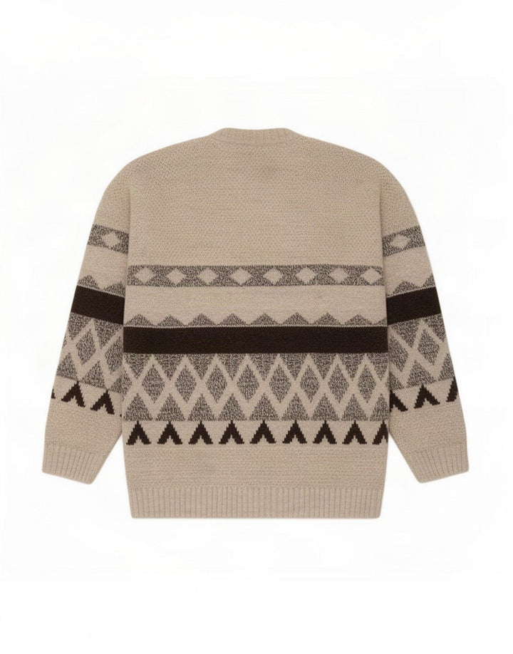 Conbipel Herren Strickjacke XL Beige Geometrisch