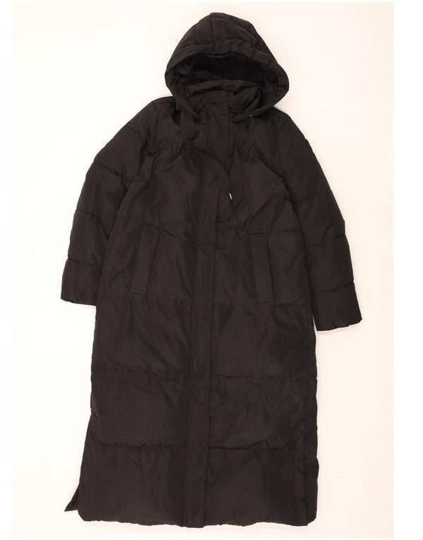 Zara Damen-Kapuzen-Übergröße, gepolsterter Mantel, UK 14, Mittelschwarzes Polyester
