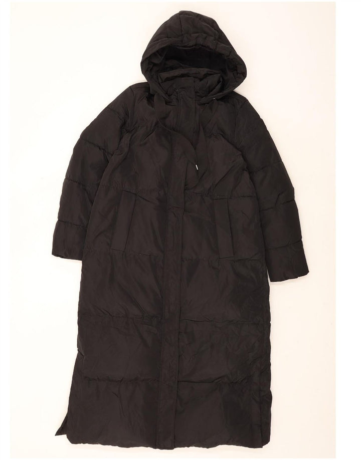 Zara Damen-Kapuzen-Übergröße, gepolsterter Mantel, UK 14, Mittelschwarzes Polyester