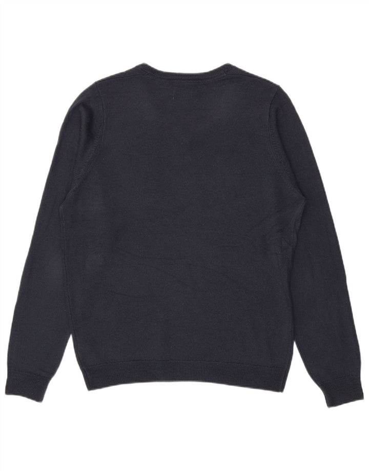 Marks & Spencer Herren-Pullover mit V-Ausschnitt, Mittelblau, Acryl