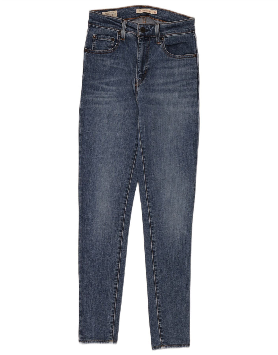 LEVI'S Damen 721 High Rise Skinny Jeans W26 L32 Blaue Baumwolle