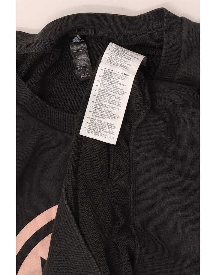 Adidas Herren Grafik-Sweatshirt mit normaler Passform, groß, graue Baumwolle