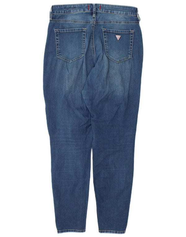 Guess Damen-Jeans mit hoher Taille, Röhrenjeans, W30, L29, Blau