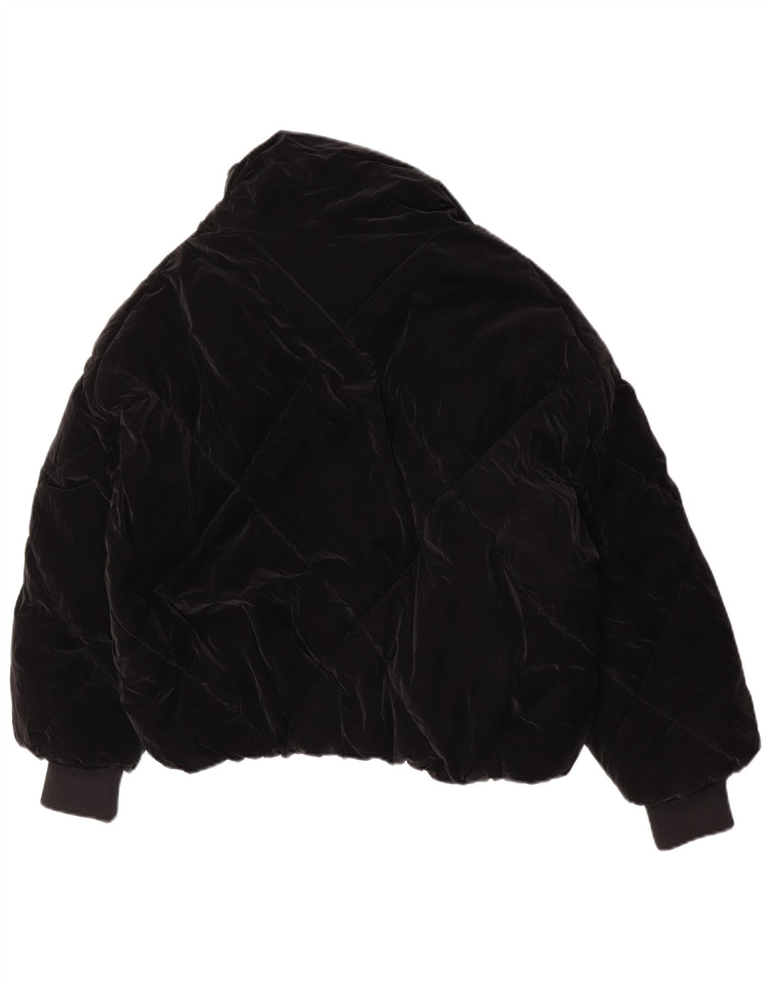 Zara Damen Übergroße wattierte Jacke UK 10 Small Schwarz Polyurethan