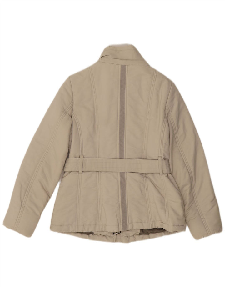 Zara Damen Wattierte Jacke UK 12 Mittelbeige Baumwolle