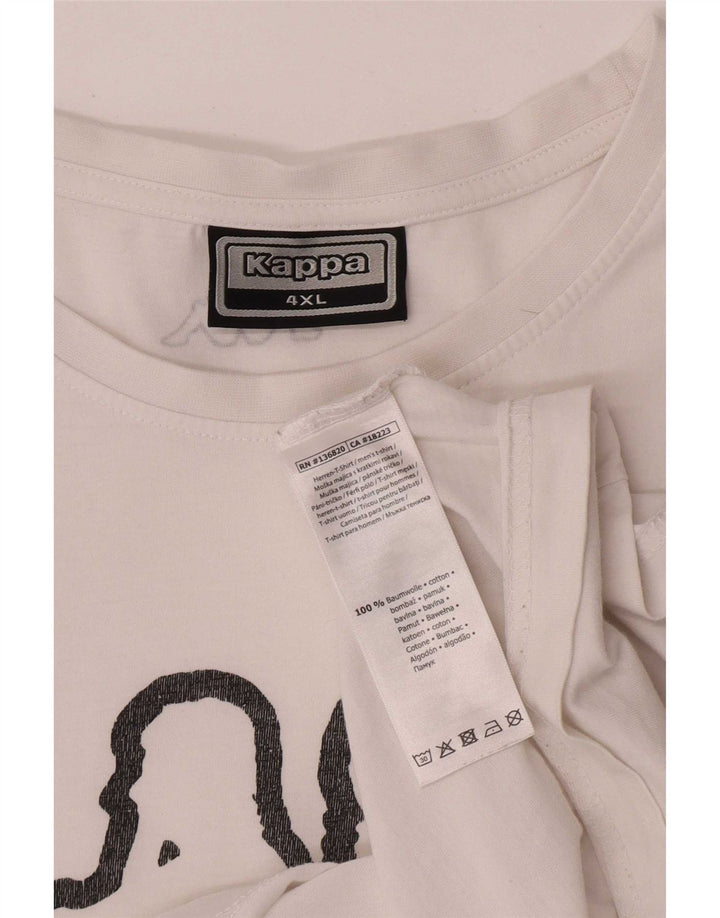 Kappa Herren Grafik T-Shirt Top 4XL Weiße Baumwolle