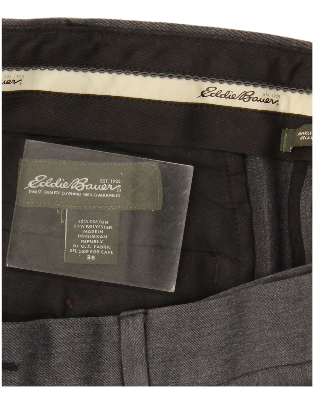 Eddie Bauer Herren Pegged Chino Hose W36 L31 Grau Klassisch