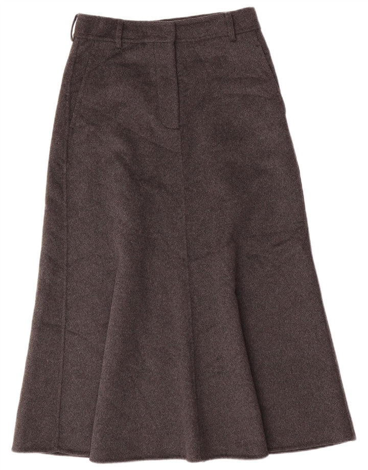 Zara Damen Maxi-A-Linien-Rock, Größe S, W28, graue Wolle