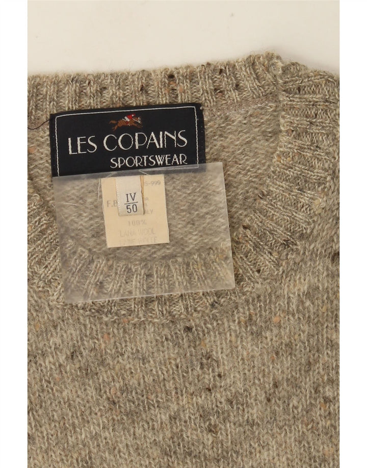 Les Copains Herren-Pullover mit Rundhalsausschnitt, IT 50, mittelgrau gefleckte Wolle