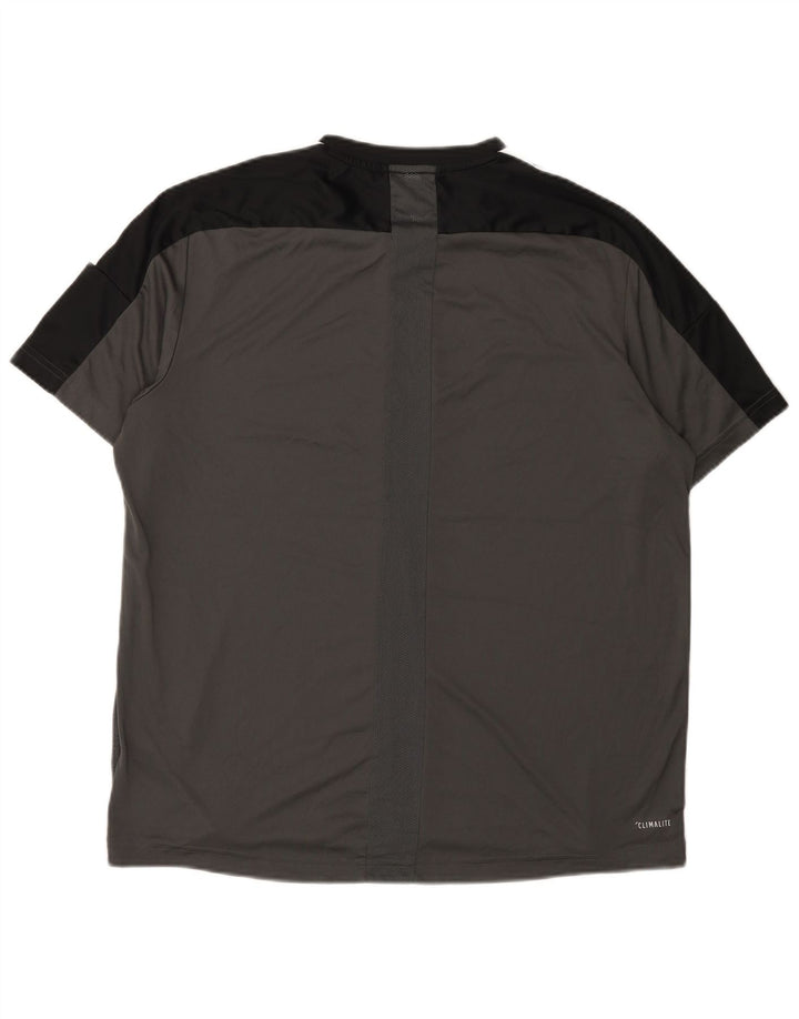 Adidas Herren T-Shirt Top XL Grau Colourblock Polyester
