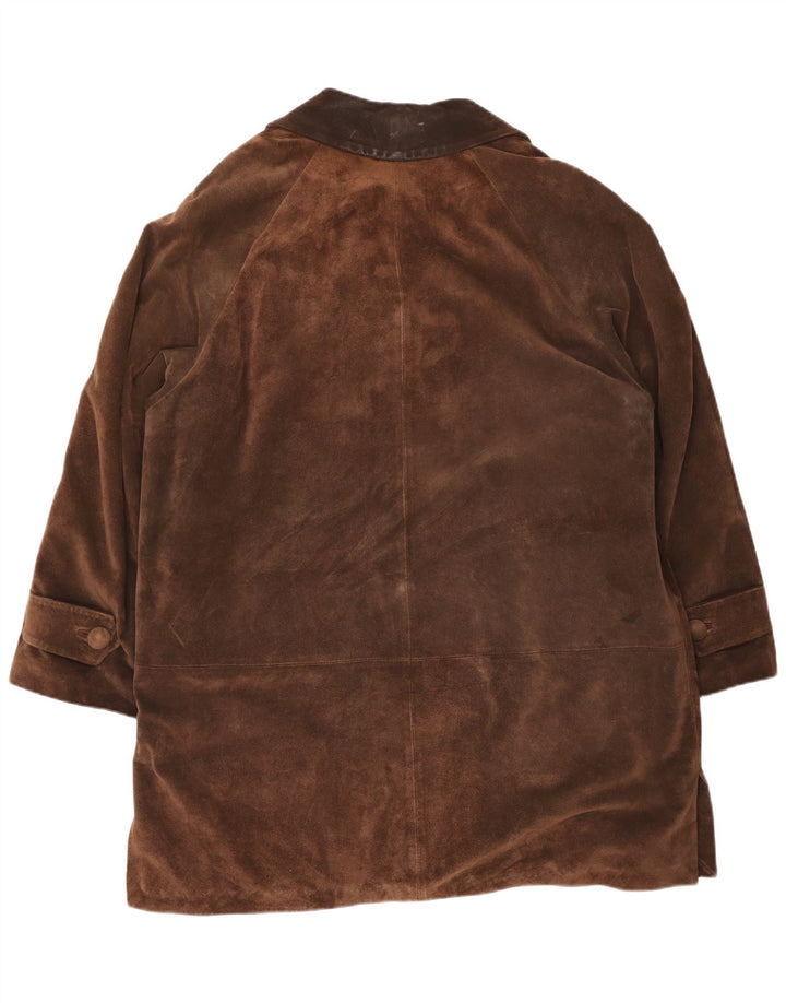 Vintage Damen Übergroßer Wildleder-Windbreaker-Mantel UK 18 XL Braun