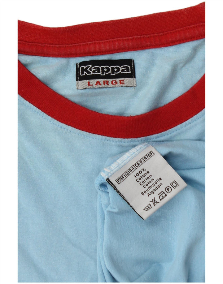 Kappa Herren T-Shirt Top Large Blau Colourblock Baumwolle