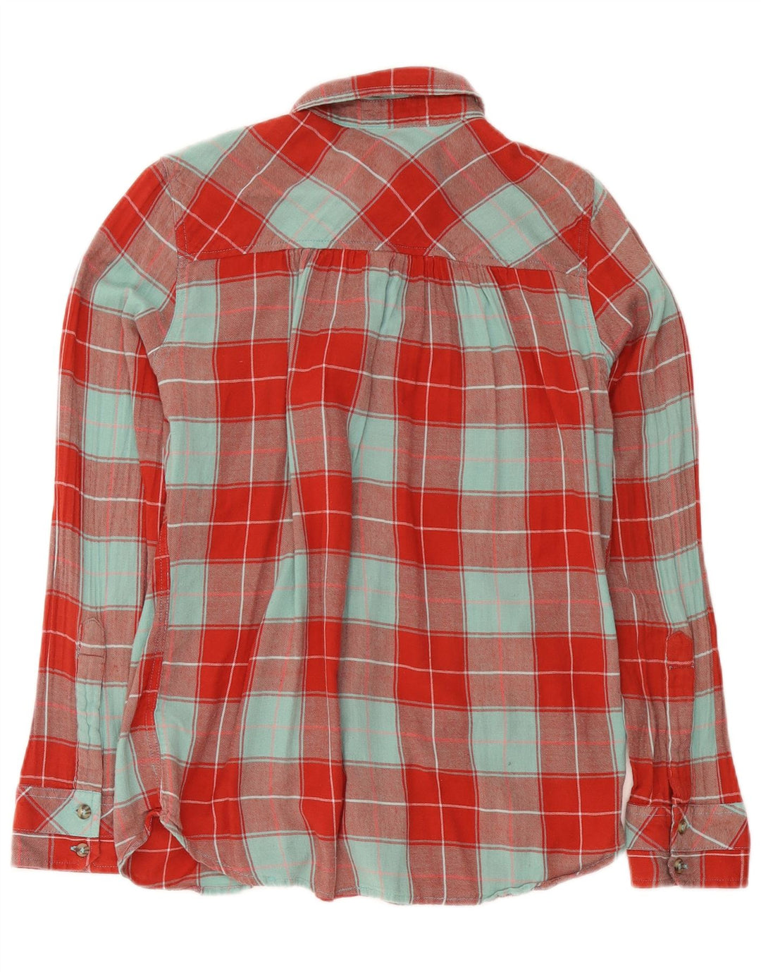 Hurley Damen Flanellhemd UK 14 Mittelrot karierte Baumwolle
