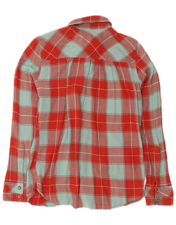 Hurley Damen Flanellhemd UK 14 Mittelrot karierte Baumwolle
