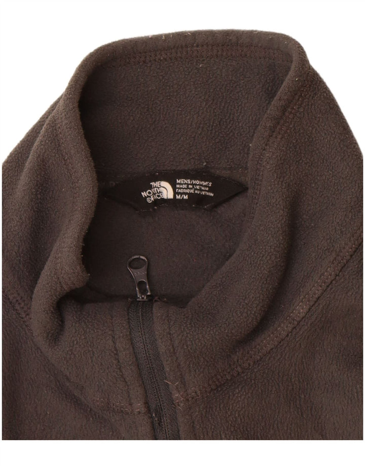 THE NORTH FACE Herren-Fleecepullover mit Reißverschluss am Hals, mittelgraues Polyester