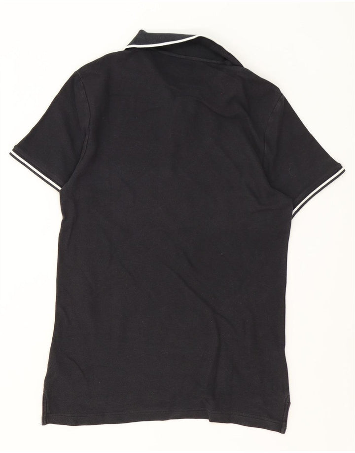 Nike Herren-Poloshirt, mittelgroß, schwarz, gestreift, Baumwolle