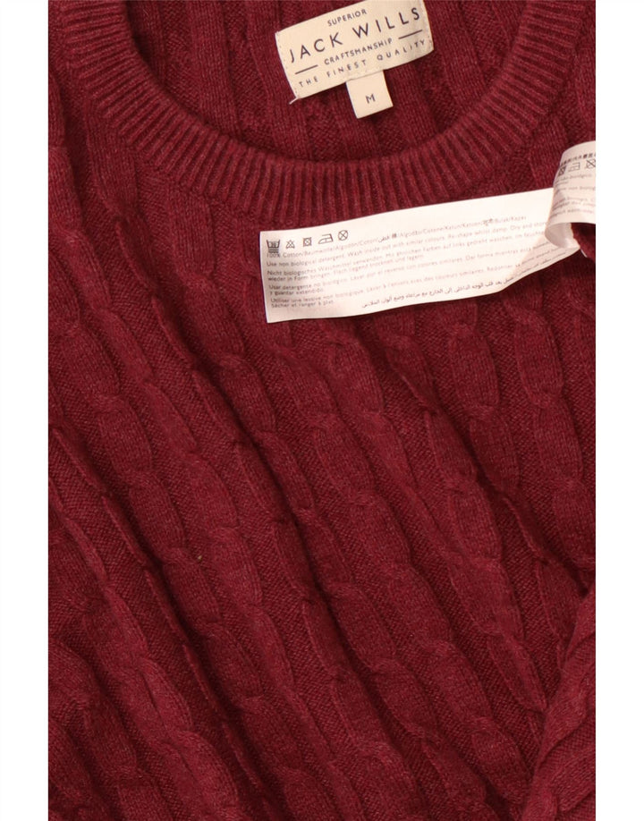JACK WILLS Herren-Pullover mit Rundhalsausschnitt, mittlere kastanienbraune Baumwolle