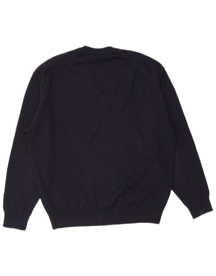 Lacoste Herren-Pullover mit V-Ausschnitt, Größe 5, große marineblaue Wolle