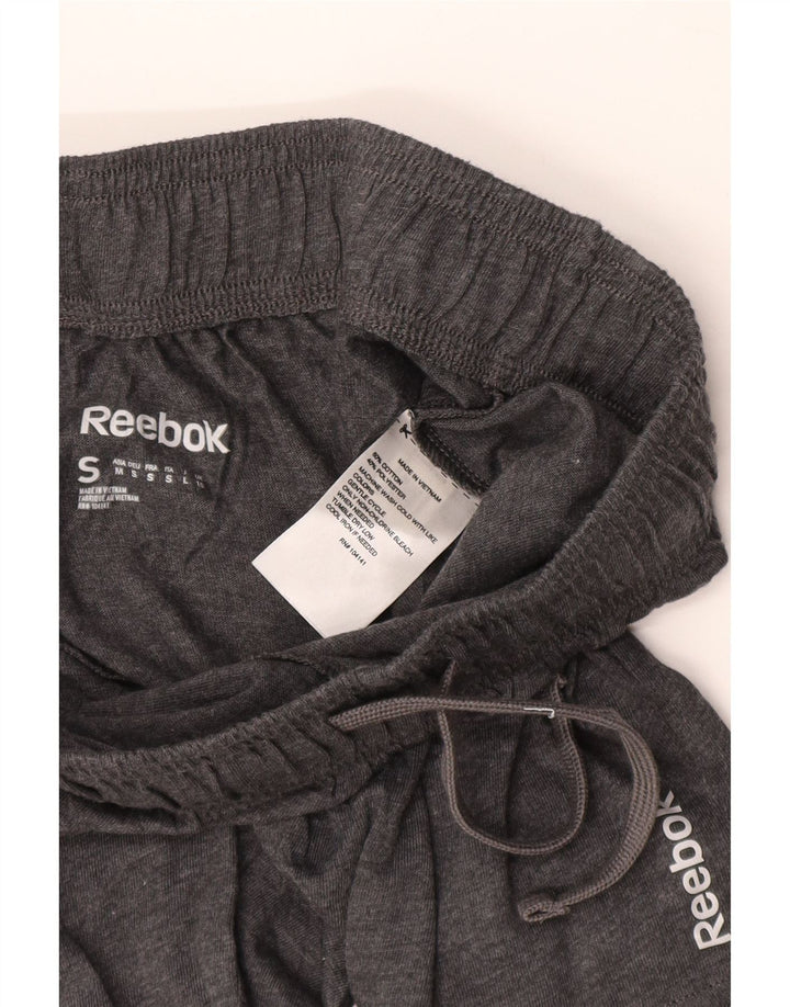 REEBOK Damen Sportshorts UK 10 Small Graue Baumwolle