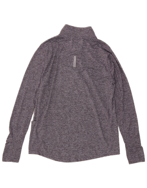 Nike Dri Fit Pullover-Trainingsanzugoberteil für Damen, UK 10, Größe S, grau gefleckt