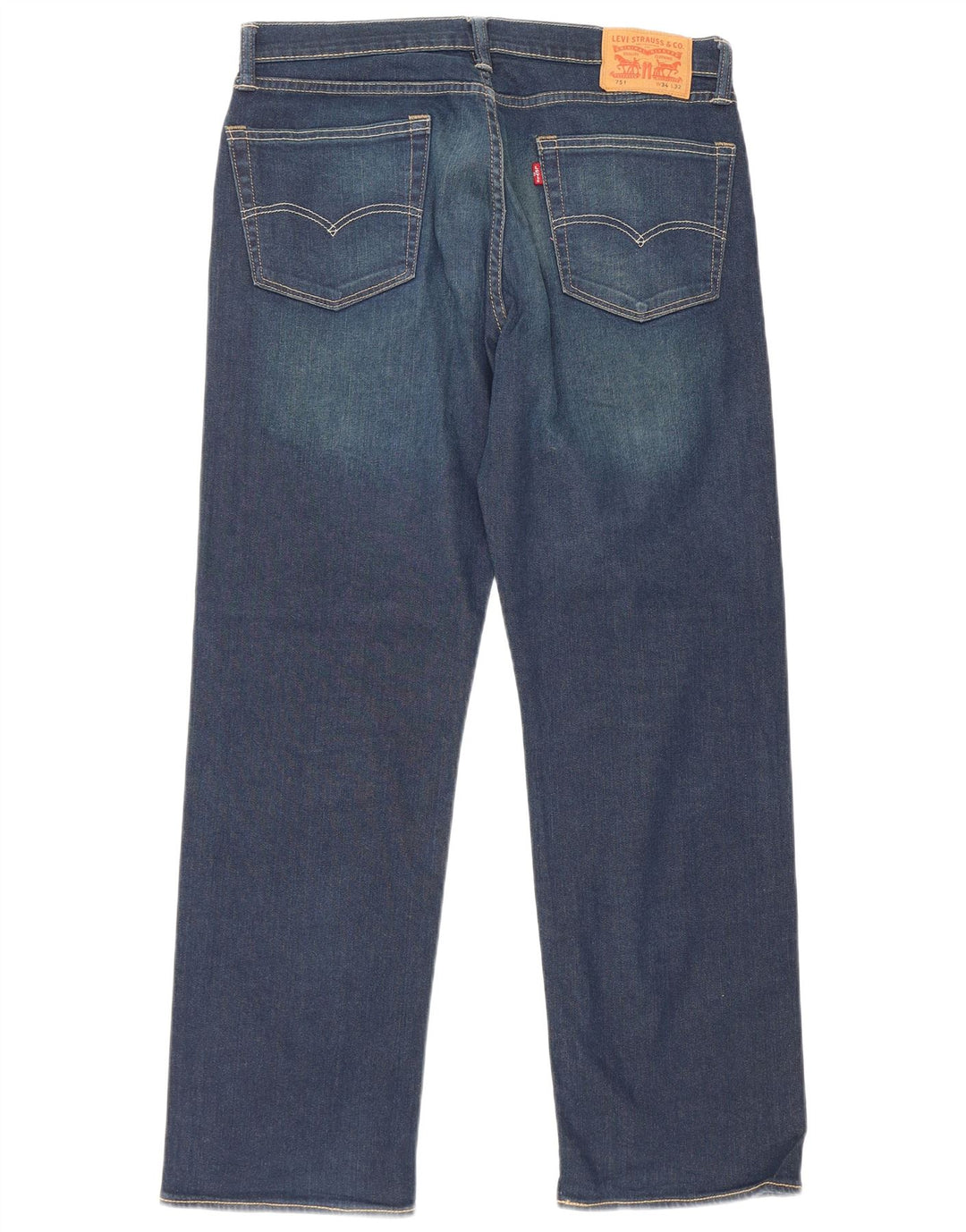 Levi's Herren 751 Straight Jeans W34 L32 Marineblaue Baumwolle