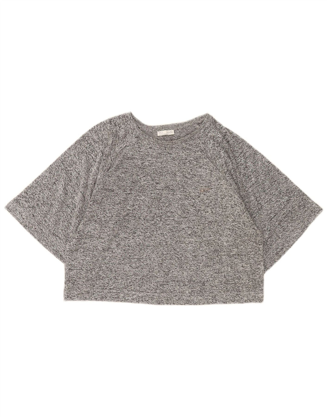 Zara Damen Crop T-Shirt Top UK 14 Mittelgrau meliert