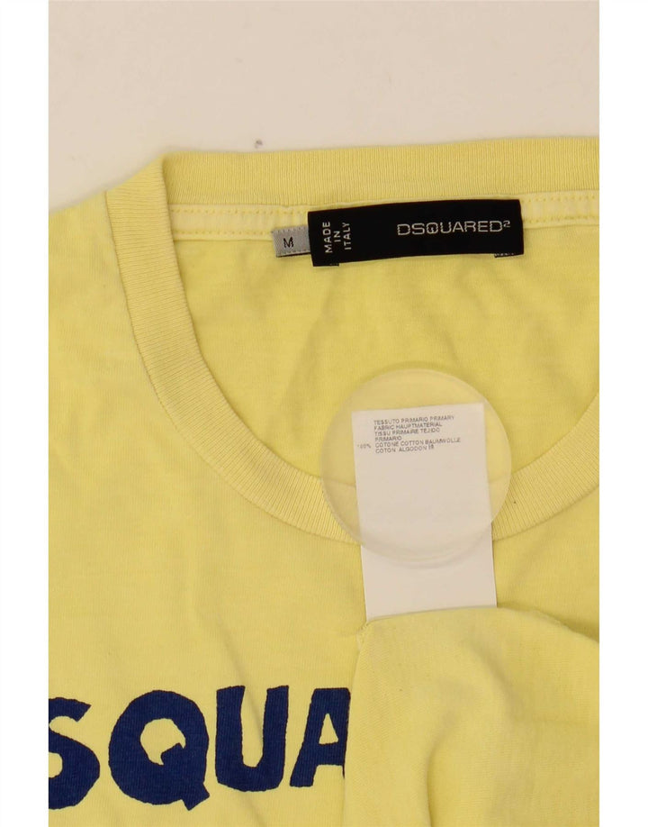 Dsquared2 Herren Grafik-T-Shirt-Oberteil aus mittelgelber Baumwolle