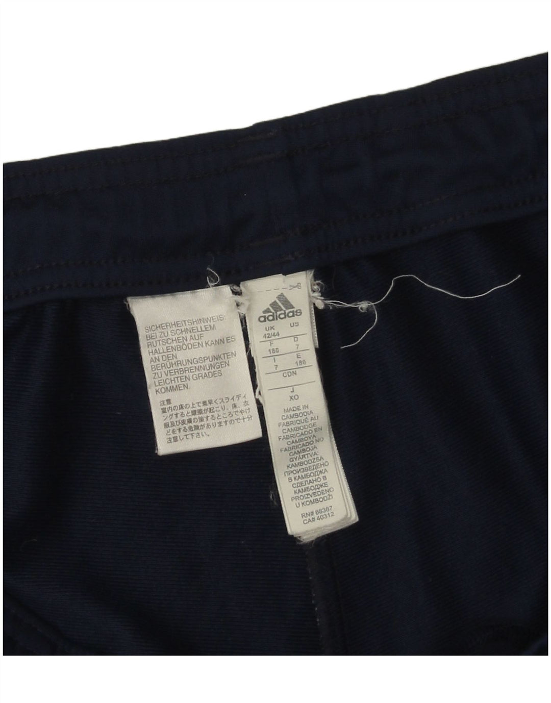 Adidas Herren-Trainingshose, Größe 42/44, groß, marineblau, Polyester