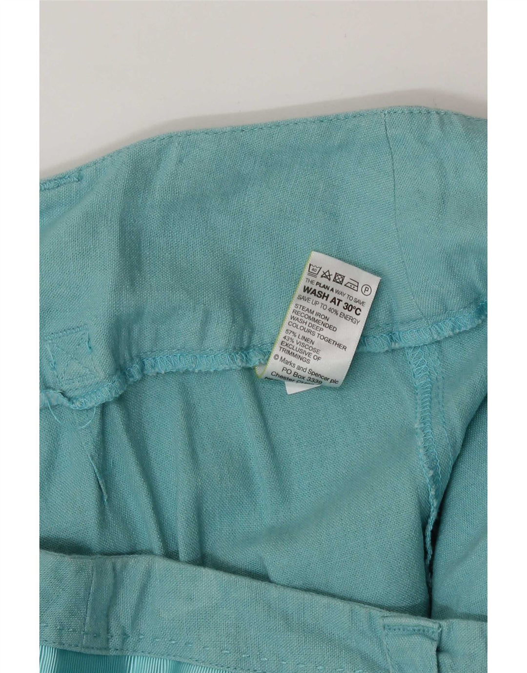 Marks & Spencer Damen Bermuda Chino Shorts UK 16 Large W34 Türkis