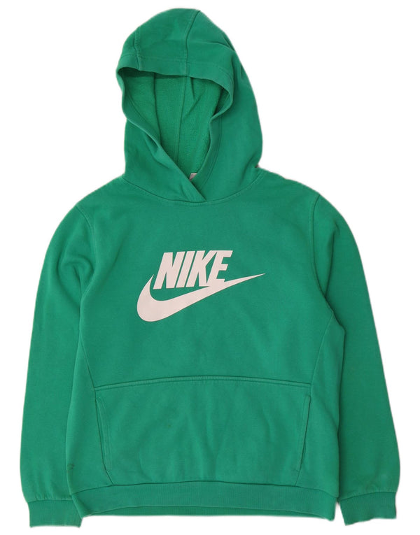 Nike Jungen-Pullover mit Grafik-Kapuzenpullover, 13–14 Jahre, XL, grüne Baumwolle