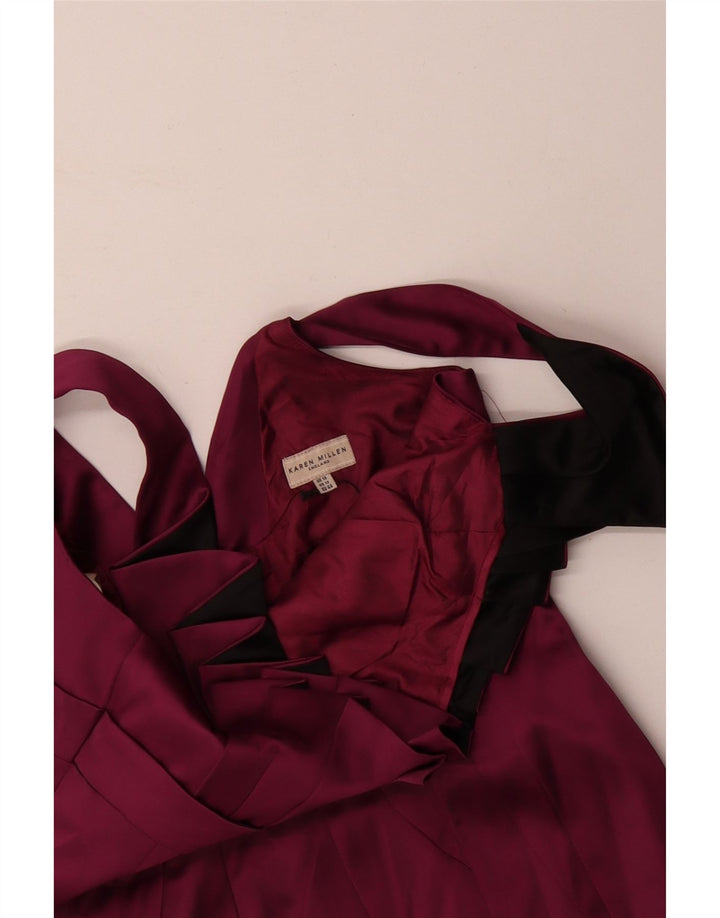 KAREN MILLEN Damen Ärmelloses, figurbetontes Kleid, UK 16, Größe L, Burgunderrot, Acetat