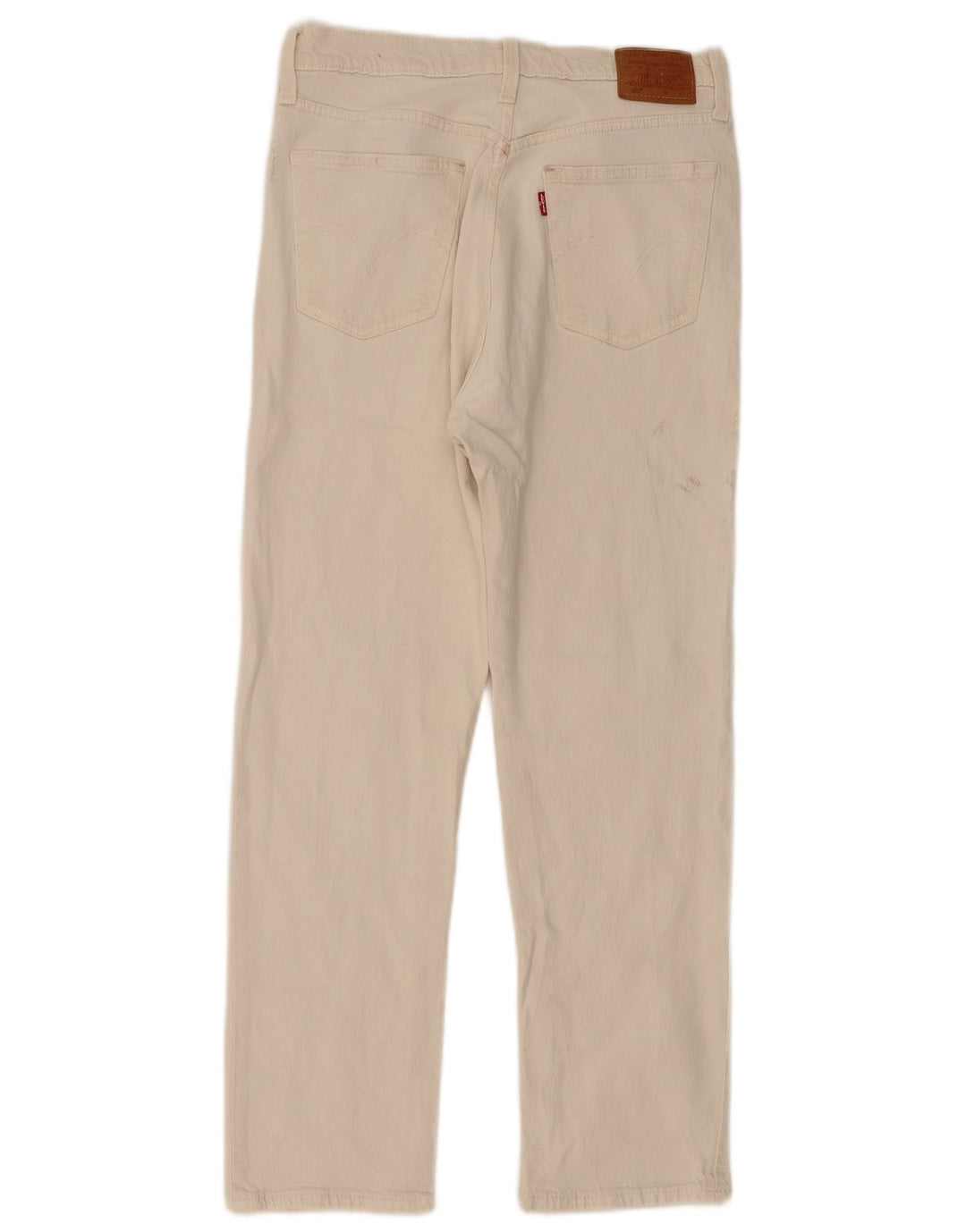 Levi's Damen 501 Straight Jeans W29 L28 Off White Baumwolle